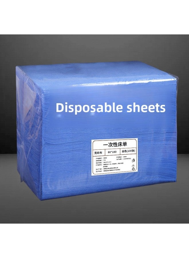 إسكدنيا ملاءات سرير يمكن التخلص منها لصالونات التجميل سرير تدليك خاص قماش غير منسوج قابل للتنفس 100% سميك مقاوم للماء بالزيت مع ثقوب للبيع بالجملة - اللون: أزرق 【ملاءات سرير غير مسامية】 - المواصفات: نموذج م - Image 1