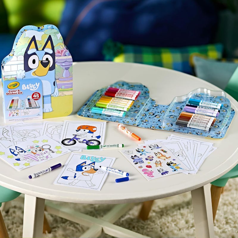 CRAYOLA - Bluey Colours & Stickers Case, Set of Felt Tip Pens, Colouring Pens, Stickers, 45 Pieces, Creative Gift for Children, from 5 Years - Image 2