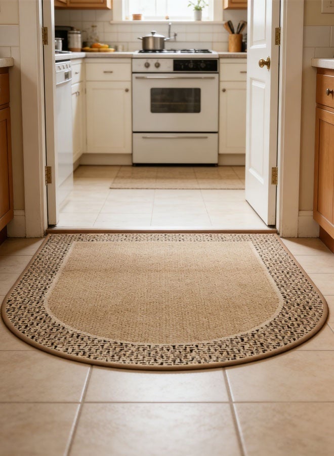 Quivlox Door Mats,60*120cm Front Door Mat, Durable Half Round Door Mat,Outside Entrance Duty Natural Backing Rubber Mat, Indoor Non-Slip Absorbent Front Door Mat Resist Dirt Entryway Rug,Beveled Boho Door Mat - Image 3