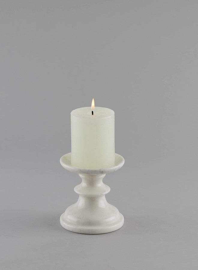 Stone Essential Orient Round Marble Pillar Candle Holder Stand for Table, Home Decoration and Gift - Image 1