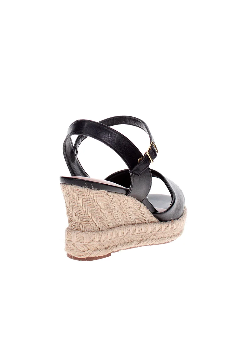 Beira Rio Black Wedge Sandals for Women – Stylish & Comfortable Elevated Footwear for Women | Best Price UAE
