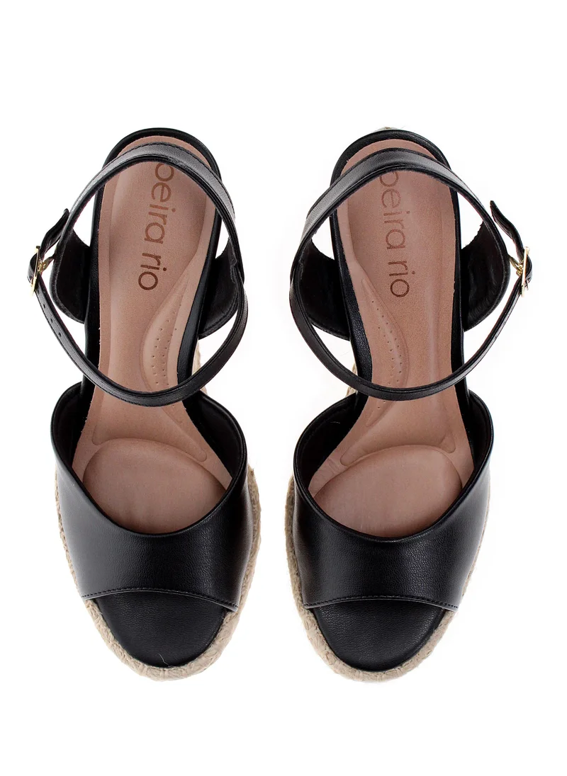 Beira Rio Black Wedge Sandals for Women – Stylish & Comfortable Elevated Footwear for Women | Best Price UAE