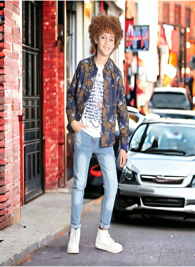 CHOiCE - 9-Year-Old Boys' Ensemble (Shirt and T-Shirt Combo) - 2024 Trendy Designs - Smooth Textures and Lively Hues for a Chic and Cozy Appearance, Available in 🌈 CHOICE - Image 1