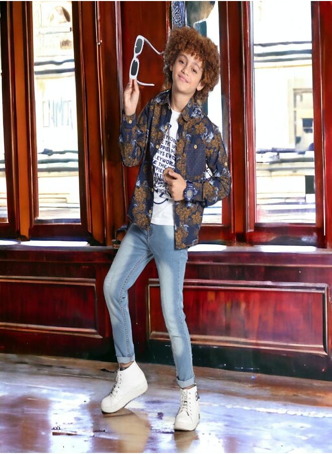 CHOiCE - 9-Year-Old Boys' Ensemble (Shirt and T-Shirt Combo) - 2024 Trendy Designs - Smooth Textures and Lively Hues for a Chic and Cozy Appearance, Available in 🌈 CHOICE - Image 1