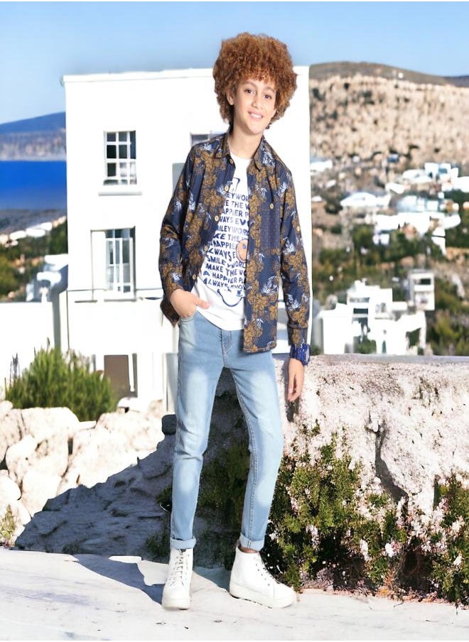 CHOiCE - 9-Year-Old Boys' Ensemble (Shirt and T-Shirt Combo) - 2024 Trendy Designs - Smooth Textures and Lively Hues for a Chic and Cozy Appearance, Available in 🌈 CHOICE - Image 1
