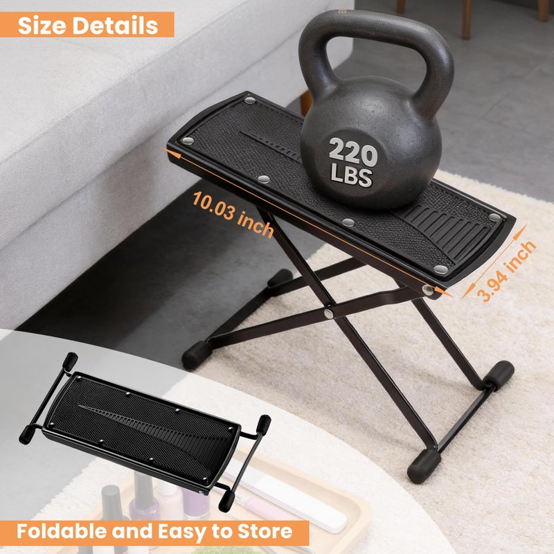 ZtohPyo Foldable Foot Rest, 6-Height Adjustable Spa Foot Stand, Non-Slip Sturdy Foot Care Stand for Easy Home Pedicures, Beauty Pedicure Stool Tool - Image 5