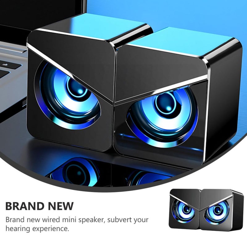 USB Powered Desktop Computer Speakers Wired Stereo Soundbar Compatible with Laptop PC Gaming - Image 4