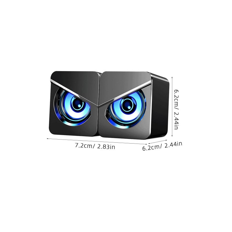 USB Powered Desktop Computer Speakers Wired Stereo Soundbar Compatible with Laptop PC Gaming - Image 3
