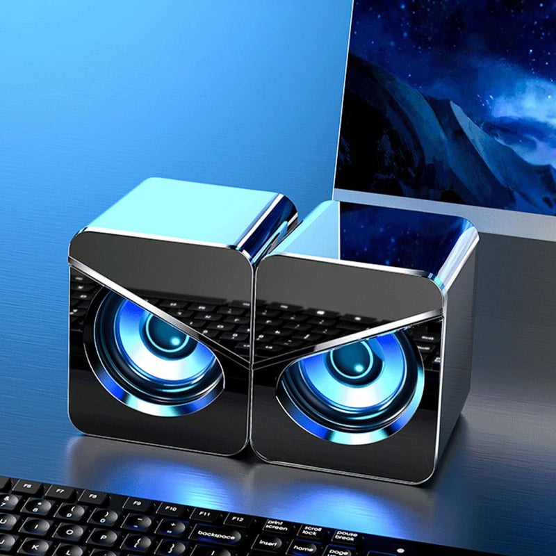 USB Powered Desktop Computer Speakers Wired Stereo Soundbar Compatible with Laptop PC Gaming - Image 5