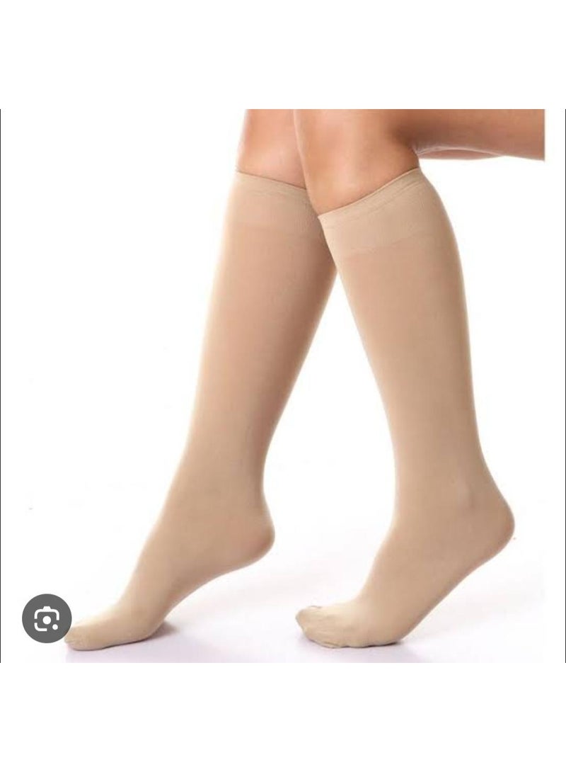 Silvy Selfi Sandy Women's Knee-High Hosiery Socks, Hijabi Style, Beige 2 , 5 Pairs - Image 1