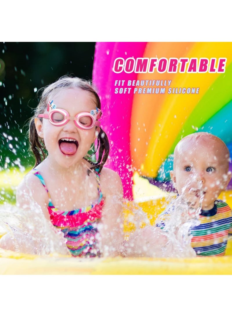 saykfoe Kids Swim Goggles with Swimming Cap for Boys Girls Age 3-14, Anti Fog UV Protection Goggles with Nose Cover, Connect Ear Plugs, No Leaking - Image 5