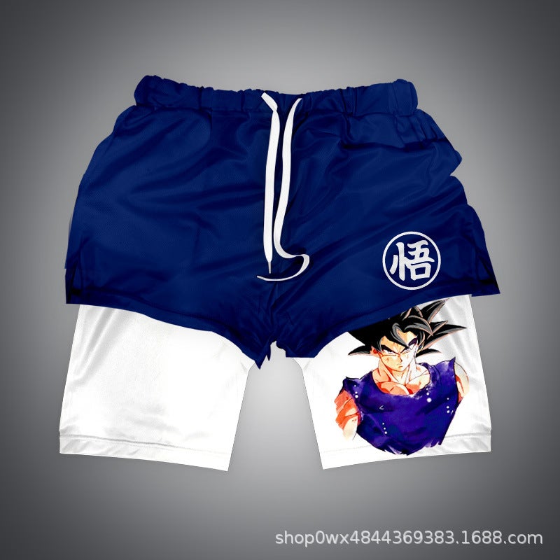 Huo Ying Series Shorts 3D Digital Printing Dragon Ball Double Layer Beach Pants E-Commerce Supply - Image 4