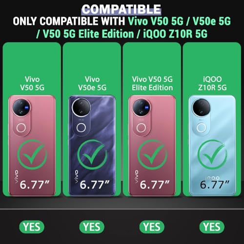 Excelsior Flip Cover for Vivo V50, Vivo V50e, iQOO Z10R, Vivo T4R | Premium PU Leather | Full Protection (Red) - Image 2