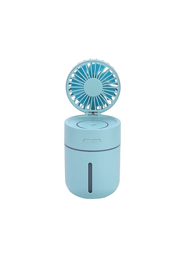 NIBEMINENT Mini Spray Cooling Fan With Rechargeable Nightlight JY24405 Blue - Image 1
