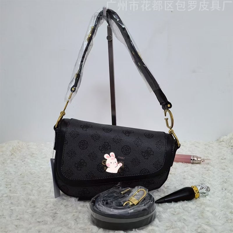 Gs Guess Home Retro Trend Snake Print Old Flower Saddle Armpit Bag Shoulder Slung Women'S Bag - Image 1