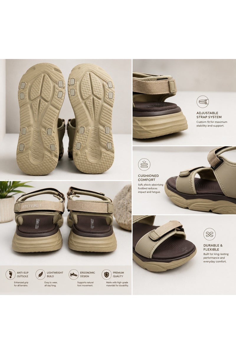 Feet First Men’s Sports Sandals with Adjustable Velcro Straps – Lightweight Comfort Outdoor Walking Sandals - Image 3