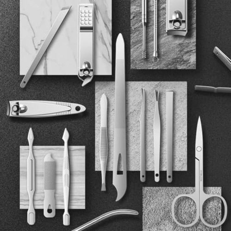 ALKAYAN Manicure and Pedicure Set 19-Piece– Professional Stainless Steel Nail Clipper Kit for Women – Grooming Tools for Nails, Eyebrows, and – Travel Case Included - Image 4