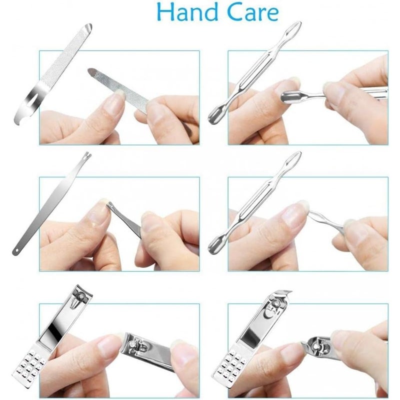 ALKAYAN Manicure and Pedicure Set 19-Piece– Professional Stainless Steel Nail Clipper Kit for Women – Grooming Tools for Nails, Eyebrows, and – Travel Case Included - Image 2
