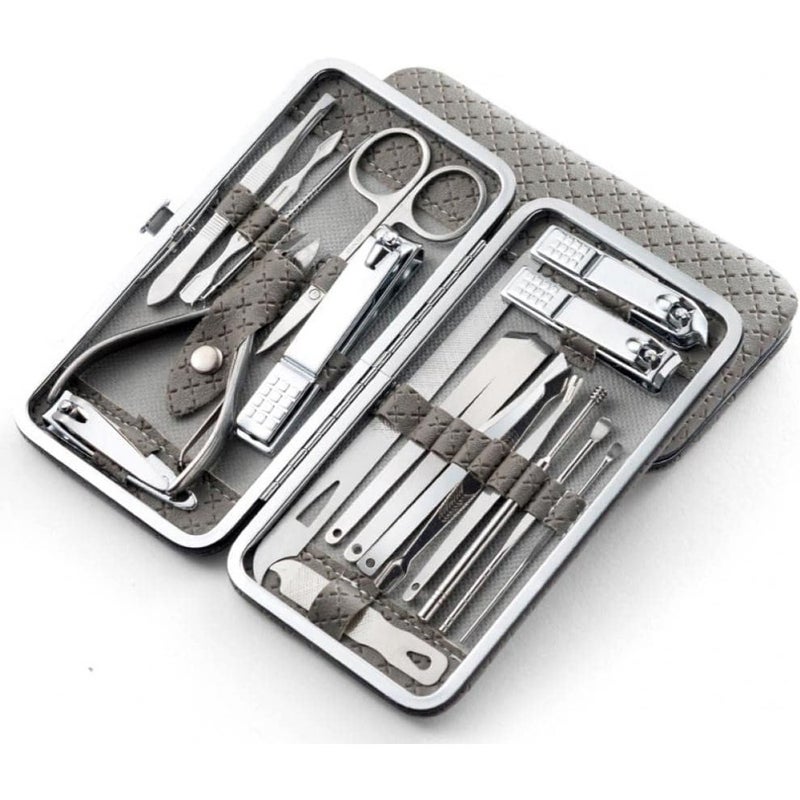 ALKAYAN Manicure and Pedicure Set 19-Piece– Professional Stainless Steel Nail Clipper Kit for Women – Grooming Tools for Nails, Eyebrows, and – Travel Case Included - Image 1