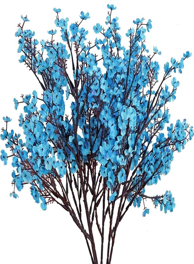 Dekorly Long Stem Artificial Baby Breath Flowers Real Touch Silk Gypsophila Bouquets for Office Indoor Outdoor Wedding DIY Party Centerpieces Decoration (Blue, Height : 18Inch | Pack of 5 Sticks) - Image 1