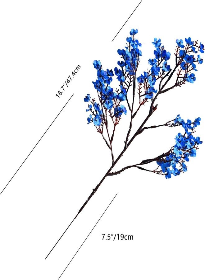 Dekorly Long Stem Artificial Baby Breath Flowers Real Touch Silk Gypsophila Bouquets for Office Indoor Outdoor Wedding DIY Party Centerpieces Decoration (Blue, Height : 18Inch | Pack of 5 Sticks) - Image 2