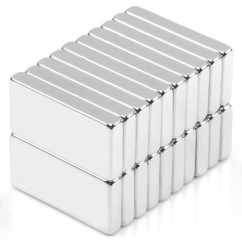 Keukenket 20Pcs Rare Earth Magnets Bars Heavy Duty, Rectangular Metal Small Neodymium Magnets, for Refrigerator Crafts Industrial Tool Storage (20x10x3mm) - Image 1