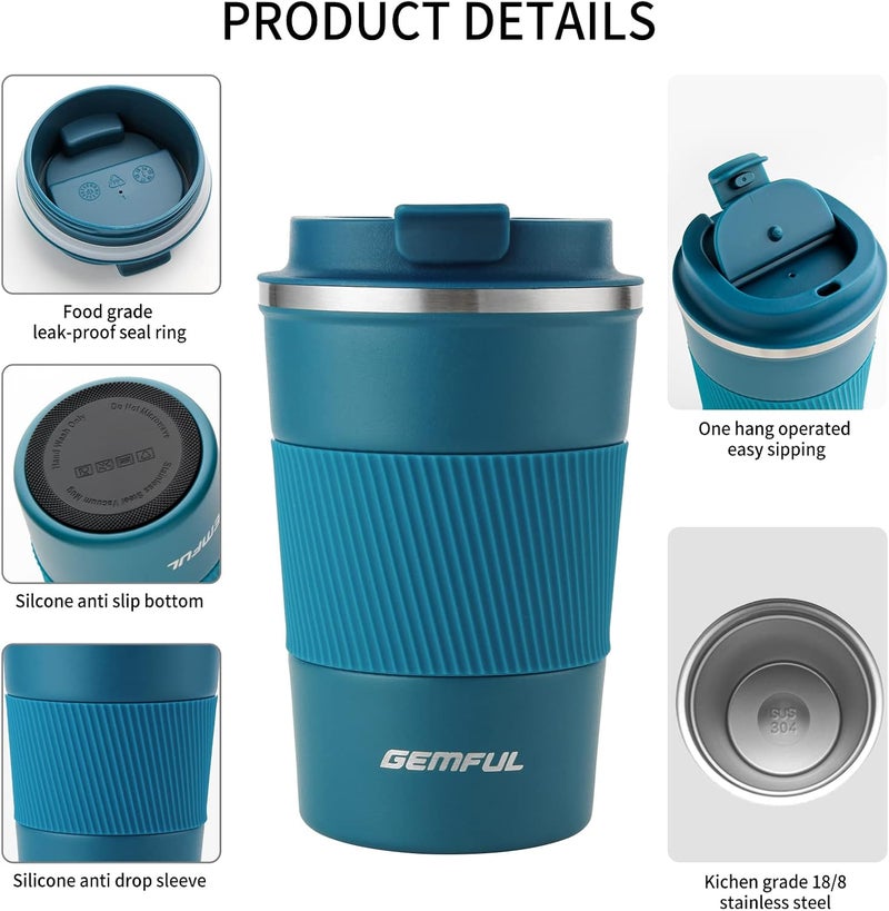 GEMFUL Travel Coffee Mug Gift Set -6 Gift Pack - Premium 380ml Insulated Tumbler - Perfect Present for Coffee Tea Lovers for Any Occasion Birthday Holiday - Image 4
