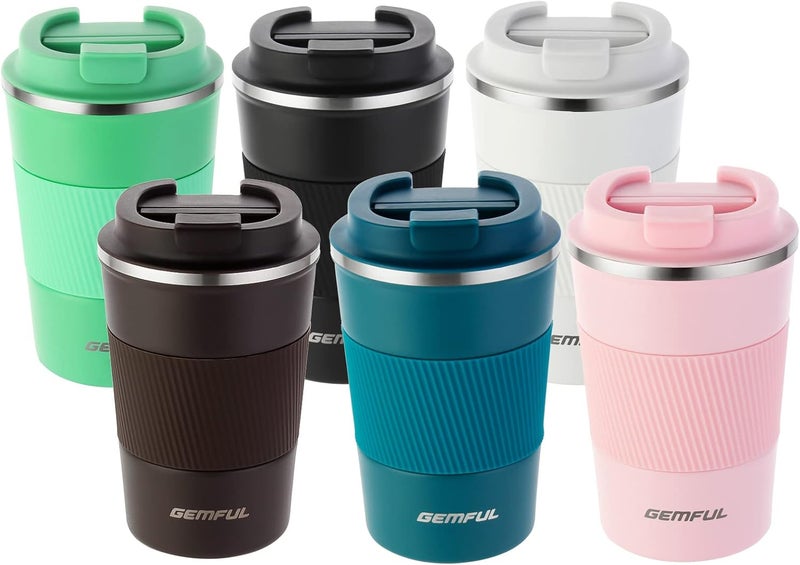 GEMFUL Travel Coffee Mug Gift Set -6 Gift Pack - Premium 380ml Insulated Tumbler - Perfect Present for Coffee Tea Lovers for Any Occasion Birthday Holiday - Image 1