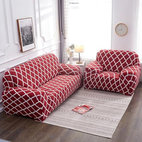 B BESTILO Sofa Cover 3 Seater Fully Covered Universal 3 Seater Sofa Cover Non-Slip Sticky Elastic Stretchable Sofa Set Imported Slipcover Protector (Triple Seater) Sofa Cover, Burgundy (190-230 cm) - Image 2