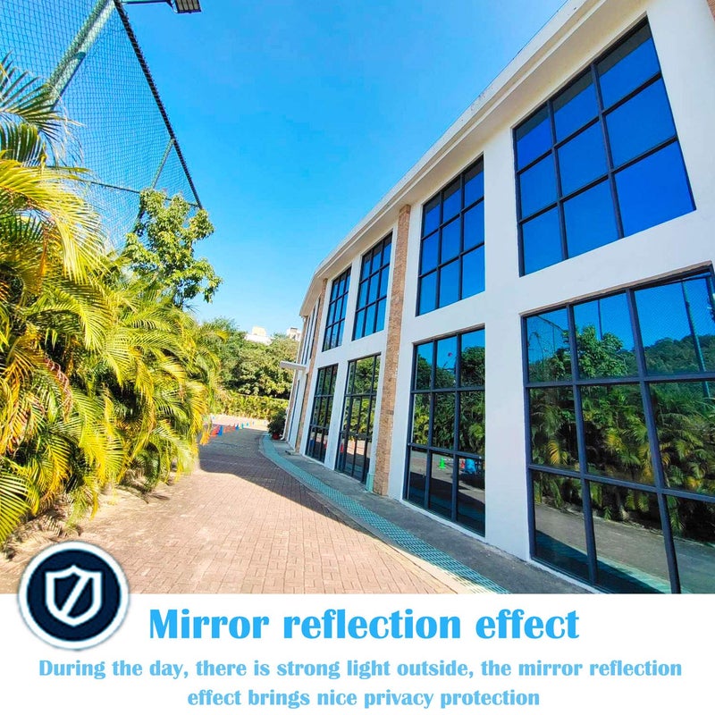Niviy One Way Window Film Daytime Privacy Mirror Effect Reflective Window Tint for Home Self Adhesive UV Sun Blocking Heat Control Glass Door Films 17.5 x 78.7 inches Silver - Image 5