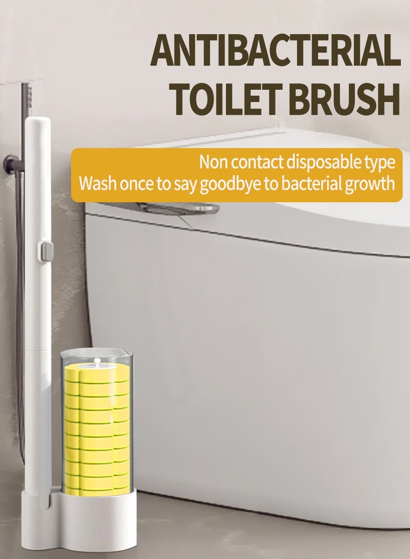 BEIRUI Disposable toilet cleaning brush, 12 disposable lavender-scented replacement sponge brush heads for bathroom toilet cleaning, hangable toilet brush, safe and hygienic for more peace of mind - Image 2