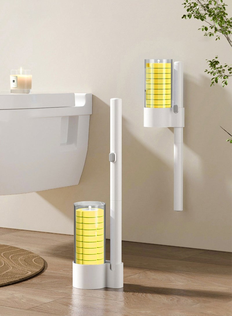 BEIRUI Disposable toilet cleaning brush, 12 disposable lavender-scented replacement sponge brush heads for bathroom toilet cleaning, hangable toilet brush, safe and hygienic for more peace of mind - Image 1