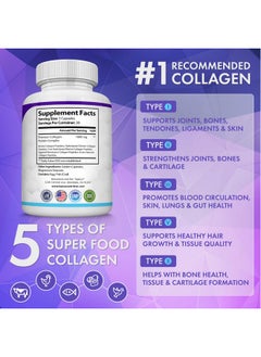 Toplux Multi Collagen Peptides Pills 1800 Mg Complex Type I Ii Iii V X Premium Collagen Complex For Better Skin & Hair Strong Joint Hydrolyzed Protein For Men Women 90 Capsules Supplement  - Image 5