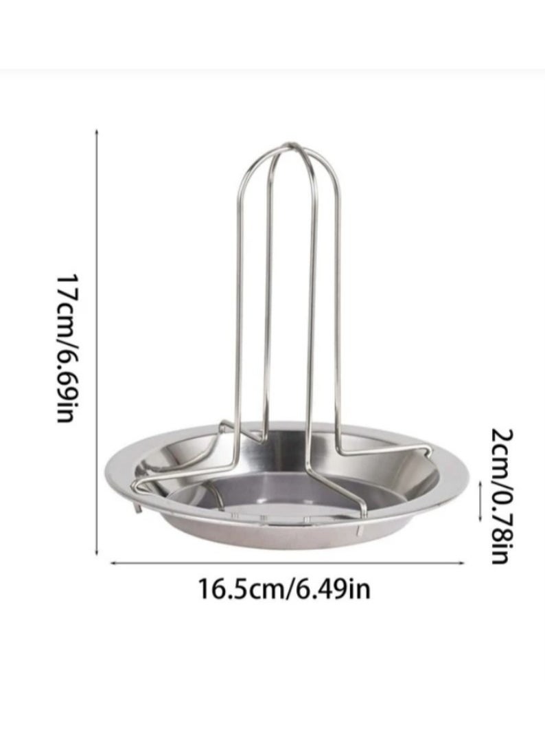 M MIAOYAN Outdoor Camping Thickened BBQ Grill Chicken Rack Carbon Steel Non-stick Roasting Chicken Pan  - Image 2