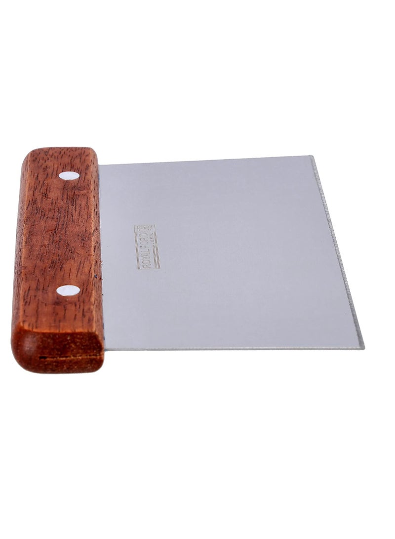 Raxoom 6 Inch Kitchen Scraper Stainless Steel Blade Wooden Handle Shock Resistant Dishwasher Safe Ideal For Scrap, Slice, Scoop, Cut, Chop, Multi - Image 2