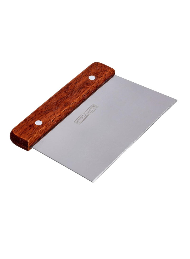 Raxoom 6 Inch Kitchen Scraper Stainless Steel Blade Wooden Handle Shock Resistant Dishwasher Safe Ideal For Scrap, Slice, Scoop, Cut, Chop, Multi - Image 3