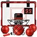 Molutsody Indoor Basketball Hoop for Kids Over The Door Mini Hoop with LED Light Scoreboard Easy Install Safe for Doors Birthday for 5 6 7 8 9 10 Year Old Boys Red - Image 3