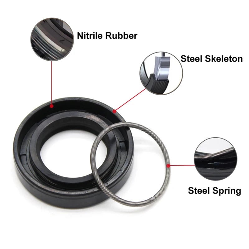 Nitrile Rubber Double Lip Oil Seal 14x26x6mm 10 Pieces Skeleton Rotating Shaft Gasket - Image 3