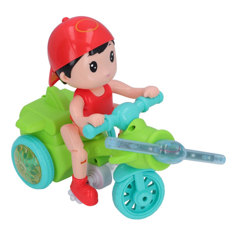 Electric Tricycle Toy Cool Light Dynamic Music Removable Cute Look Trike Musical Toy for Baby Toddlers Green - Image 1