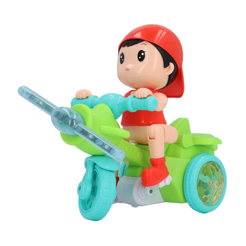 Electric Tricycle Toy Cool Light Dynamic Music Removable Cute Look Trike Musical Toy for Baby Toddlers Green - Image 2