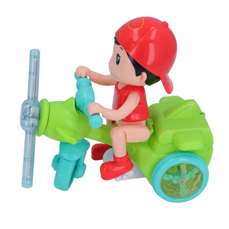 Electric Tricycle Toy Cool Light Dynamic Music Removable Cute Look Trike Musical Toy for Baby Toddlers Green - Image 3
