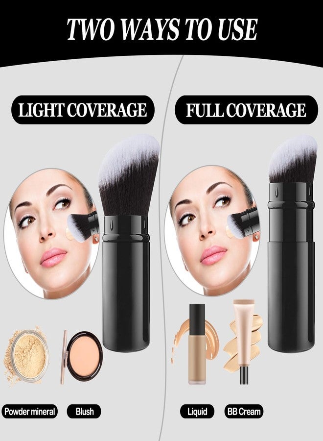 فرشاة مكياج كابوكي قابلة للسحب من فاليني، فرشاة مكياج احترافية ذات رأس مائل لكريم الأساس البودرة، بمقبض من الألومنيوم، مناسبة لأحمر الخدود، والكريمات السائلة، ومستحضرات التجميل، والبودرة السائبة. - Image 3