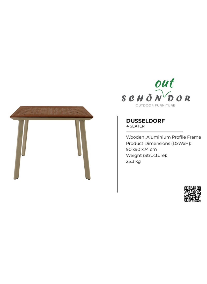 Schondor Furniture Dusseldorf | 4 Seater | Outdoor Furniture | Outdoor Dining Set | Tables & Chairs | Made in Aluminum Cast | Perfect for Any Outdoor Space | Backyard | Patio | Garden  - Image 3