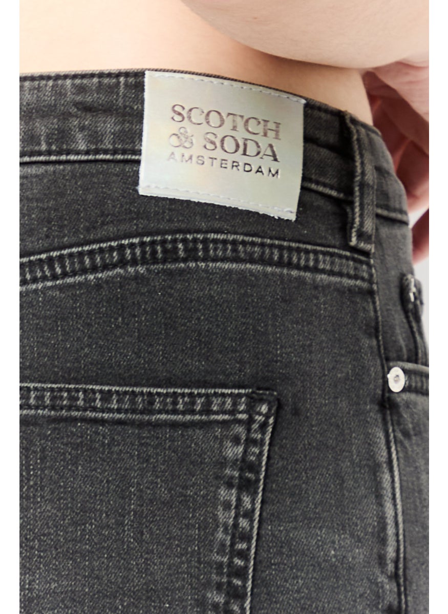 Scotch & Soda Women Regular Fit Washed Stretchable Flare Jeans, Grey  - Image 3