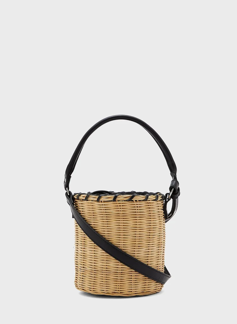 TOPSHOP Wicker Bucket Bag