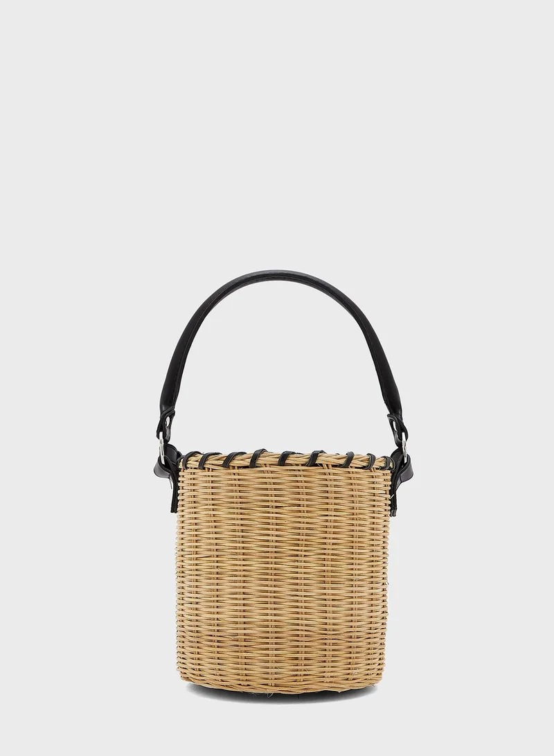 TOPSHOP Wicker Bucket Bag
