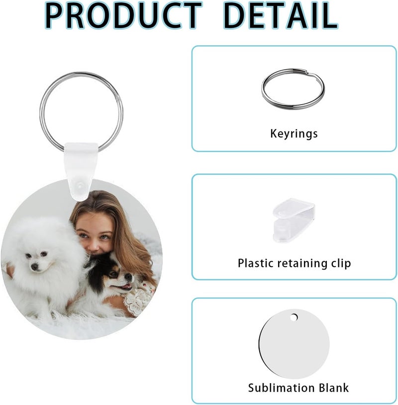 سلسلة مفاتيح فارغة للتسامي من مع حلقات ومشابك - Image 2