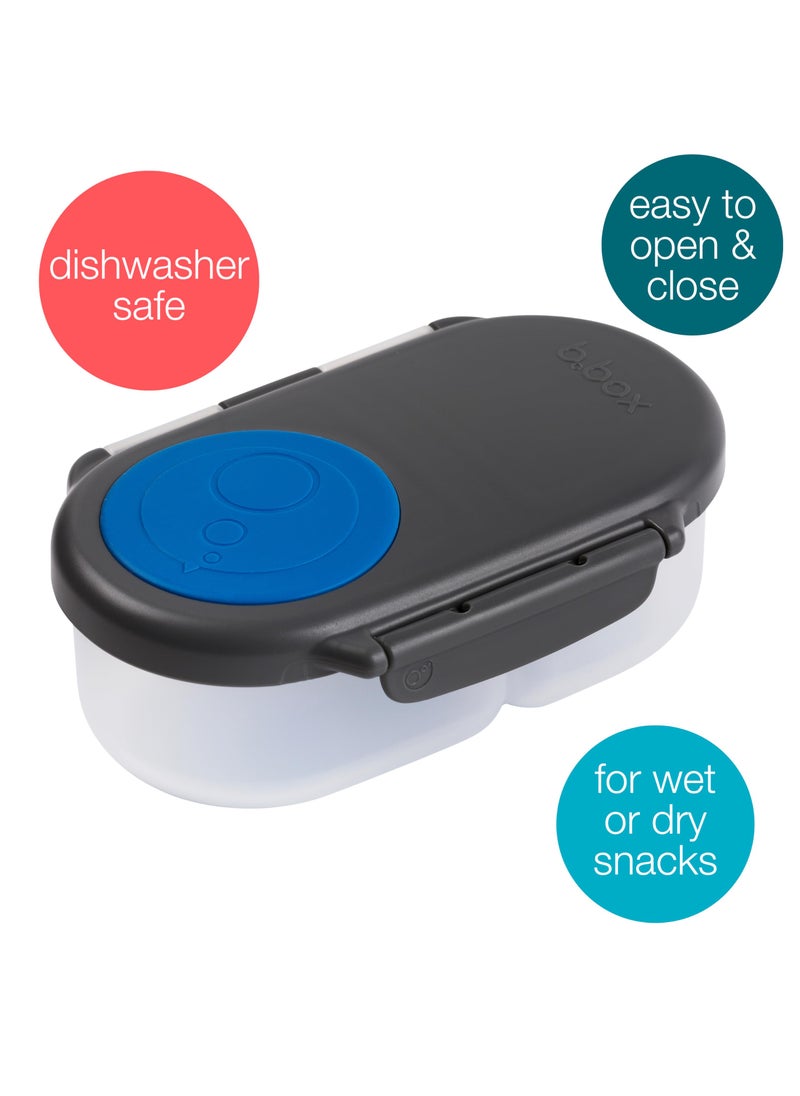b.box b.box Snack Box for Kids & Toddlers: 2 Compartment Snack Containers  Mini Bento Box  Lunch Box. Leak Proof  BPA free  Dishwasher safe. School Supplies. Ages 4 months+ (Blue Slate  12oz capacity)  - Image 3