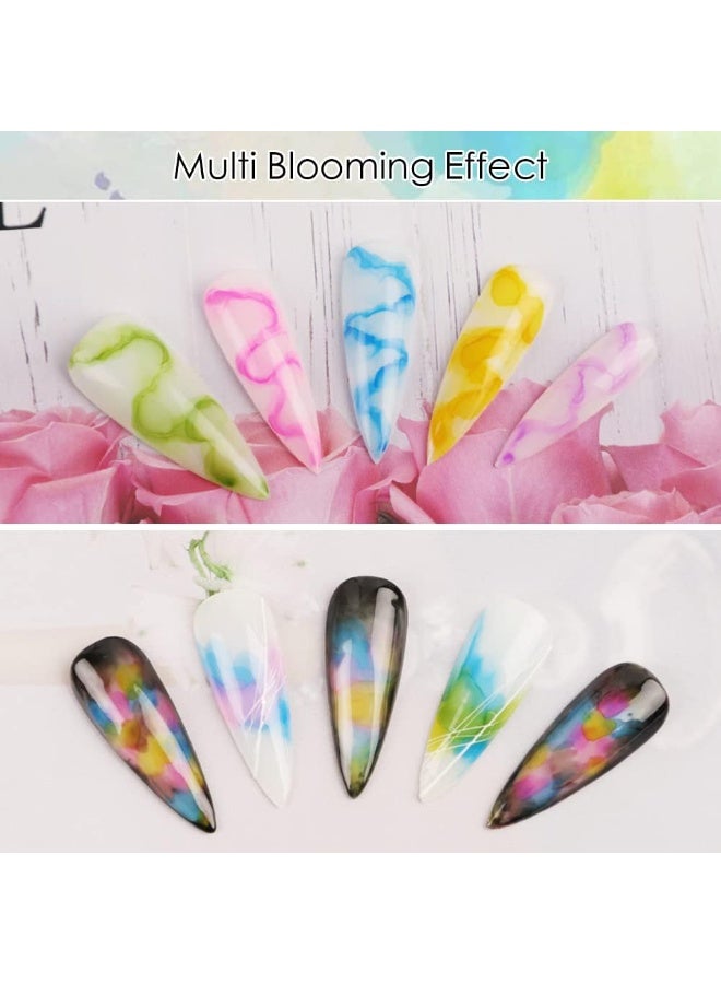 ميزسي طلاء أظافر جل حبر مائي طلاء أظافر جل مزهر طلاء أظافر رخامي مجموعة زهور تأثير الألوان المائية مجموعة مانيكير فنية بتصميم خريفي - Image 3