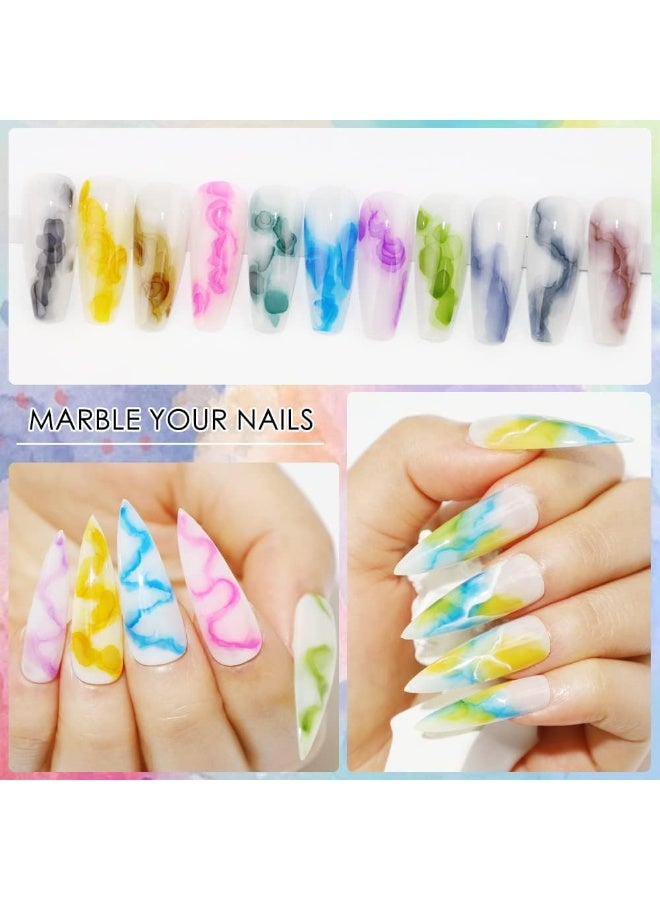 ميزسي طلاء أظافر جل حبر مائي طلاء أظافر جل مزهر طلاء أظافر رخامي مجموعة زهور تأثير الألوان المائية مجموعة مانيكير فنية بتصميم خريفي - Image 5